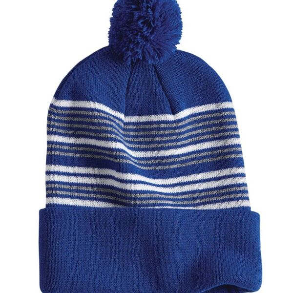 Blank Stripped Knit Cap Thumbnail